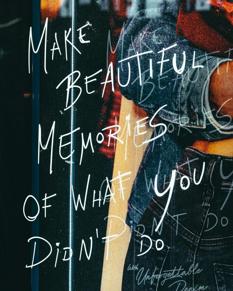 Handwritten Text on a Display Window